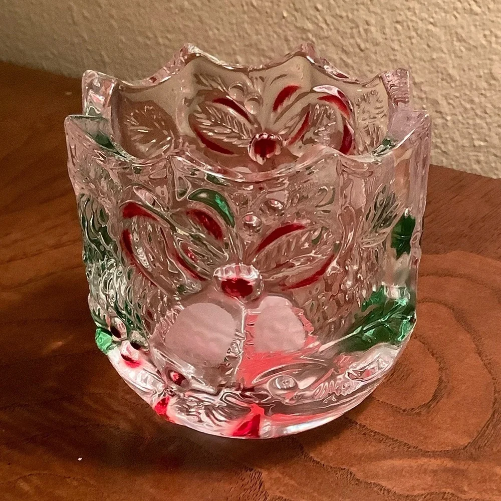 Celebrations by Mikasa Holiday Bells Crystal Votive Holder.